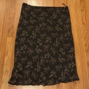 Banana Republic Dark Floral Silk Pencil Skirt, size 14